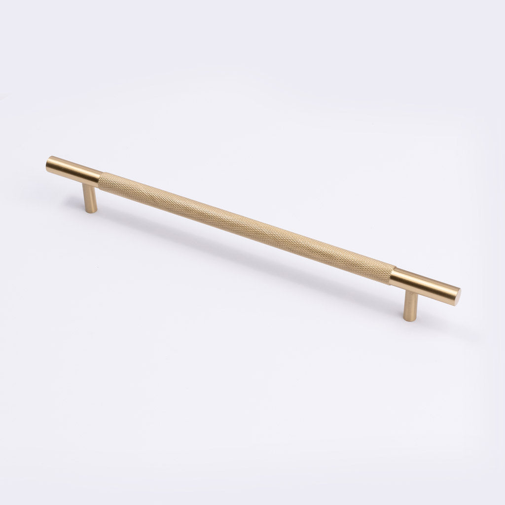 Brushed Brass Knurled Drawer Pull - Charmian