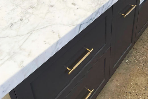 What handles should I choose for my Shaker-style cabinets?