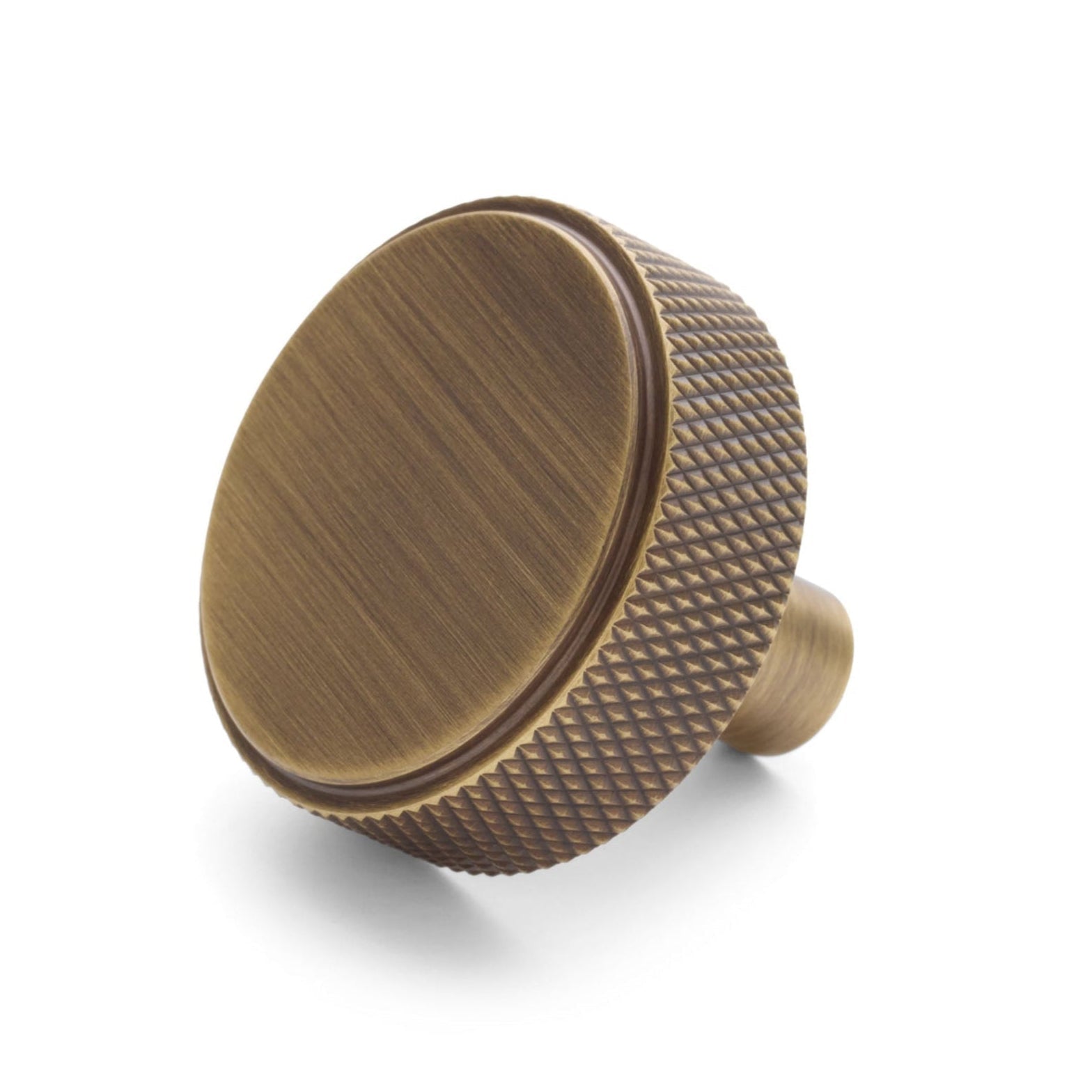 Bronze cabinet knob on a white background