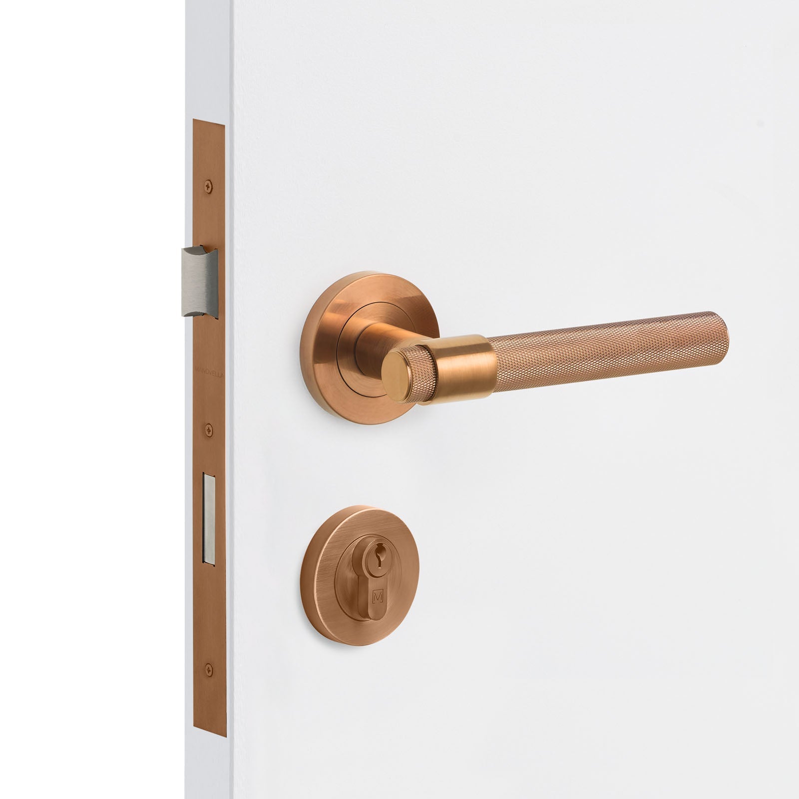 Brushed Copper Entry Hardware