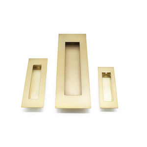 Satin Brass Sliding Door Flush Pull Handles