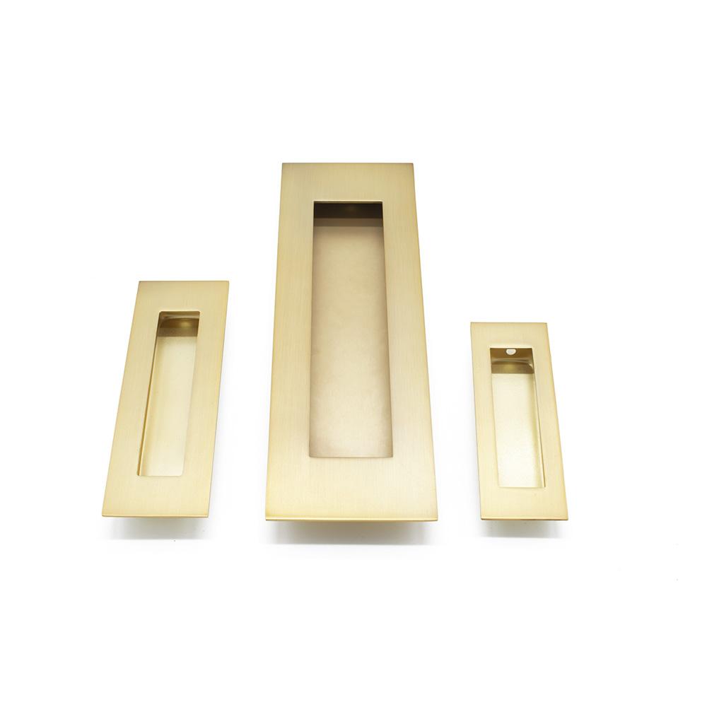 Satin Brass Sliding Door Flush Pull Handles