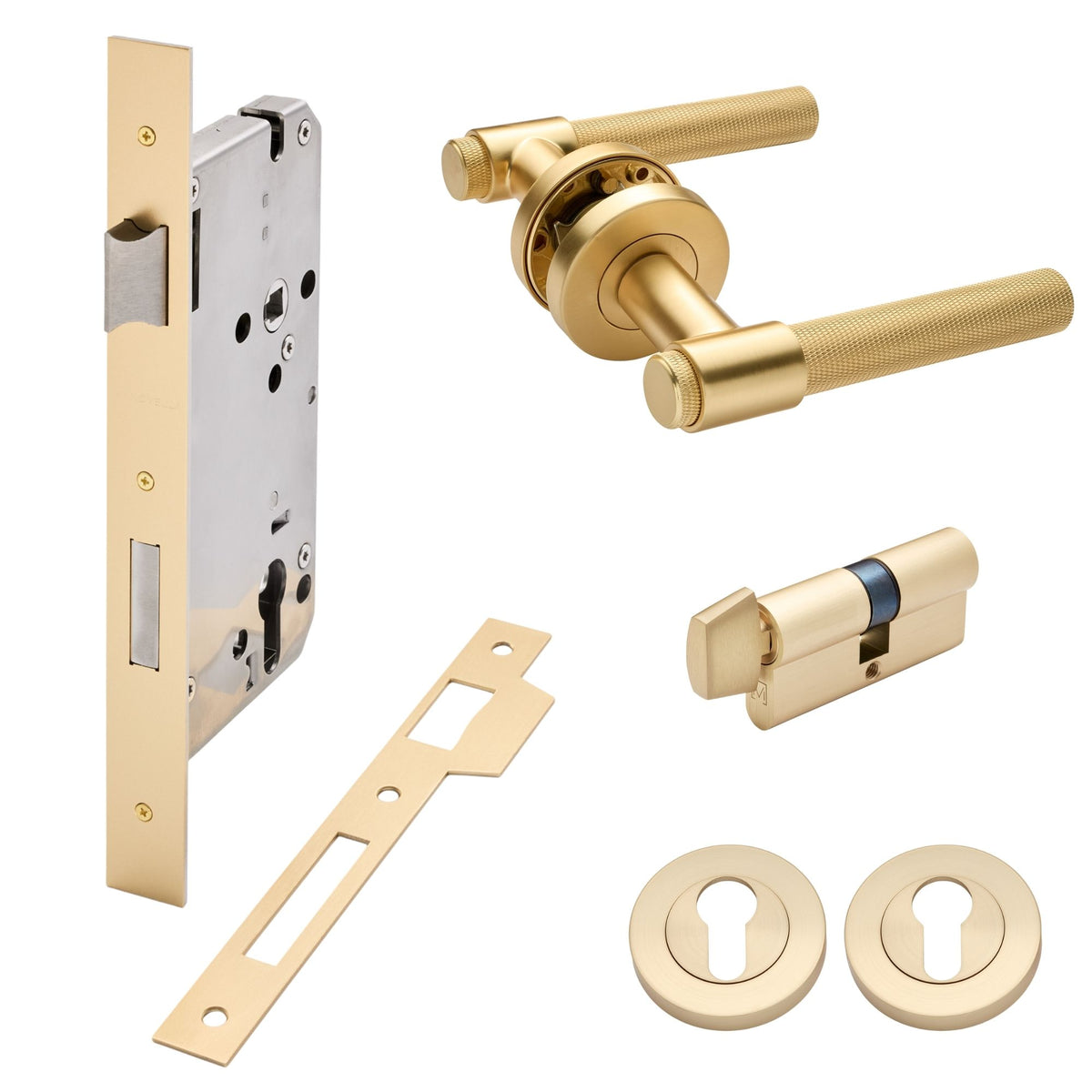 Satin Brass Entrance Door Kit
