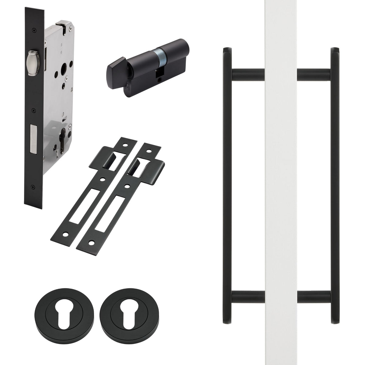 Matt Black Roller Lock Kit - Imogen Pull