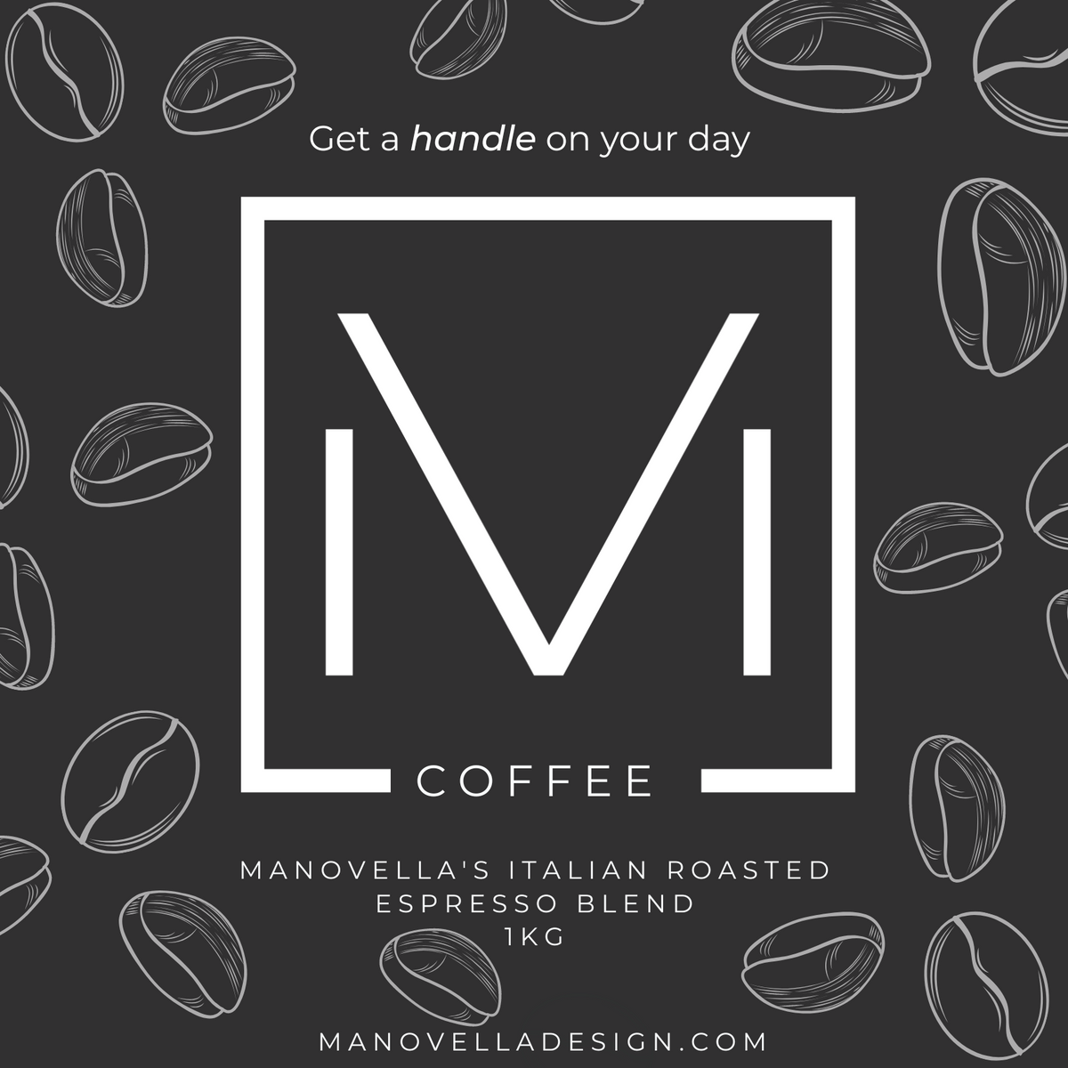 Manovella&#39;s Italian Roasted Espresso Blend - 1KG Whole Coffee Beans