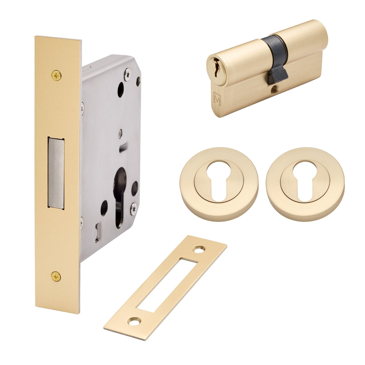 Satin Brass Euro Deadbolt Kit