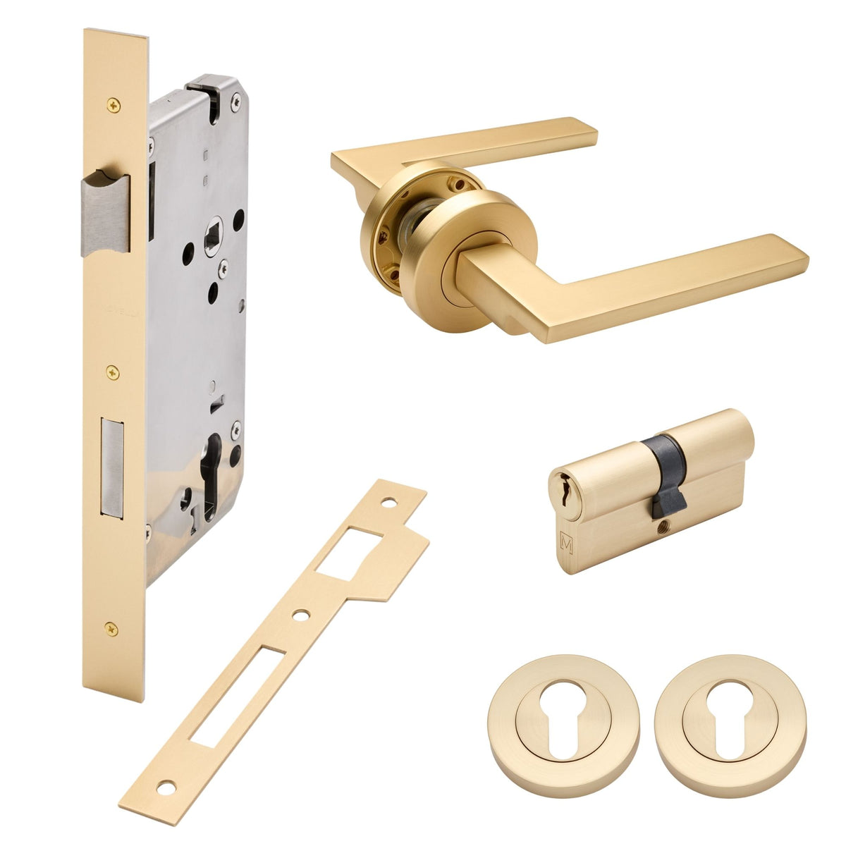 Satin Brass Entrance Door Kit
