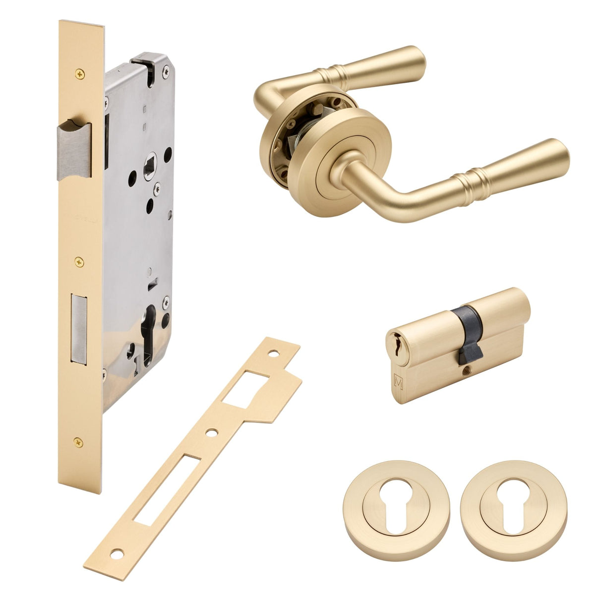 Satin Brass Entrance Door Kit