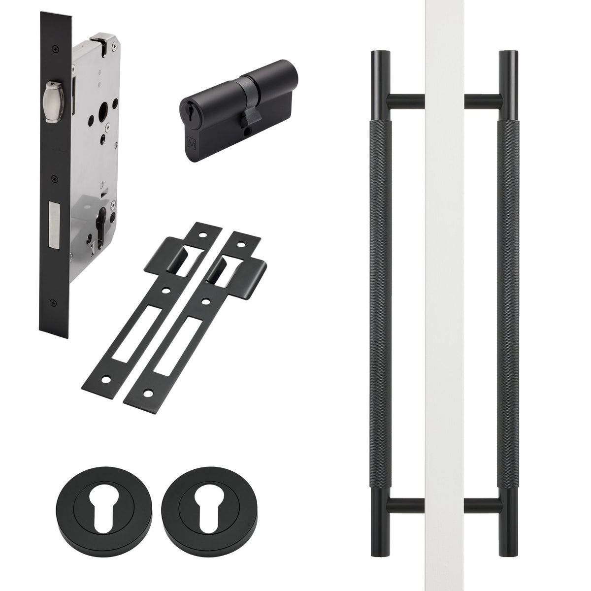 Matt Black Roller Lock Kit - Charmian Pull