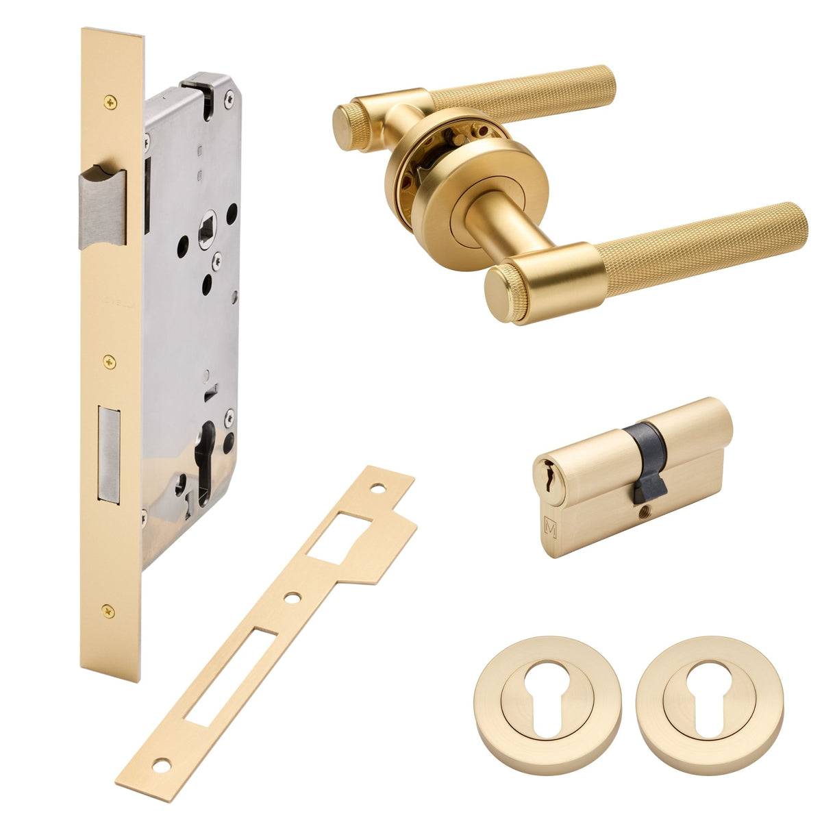Satin Brass Entrance Door Kit