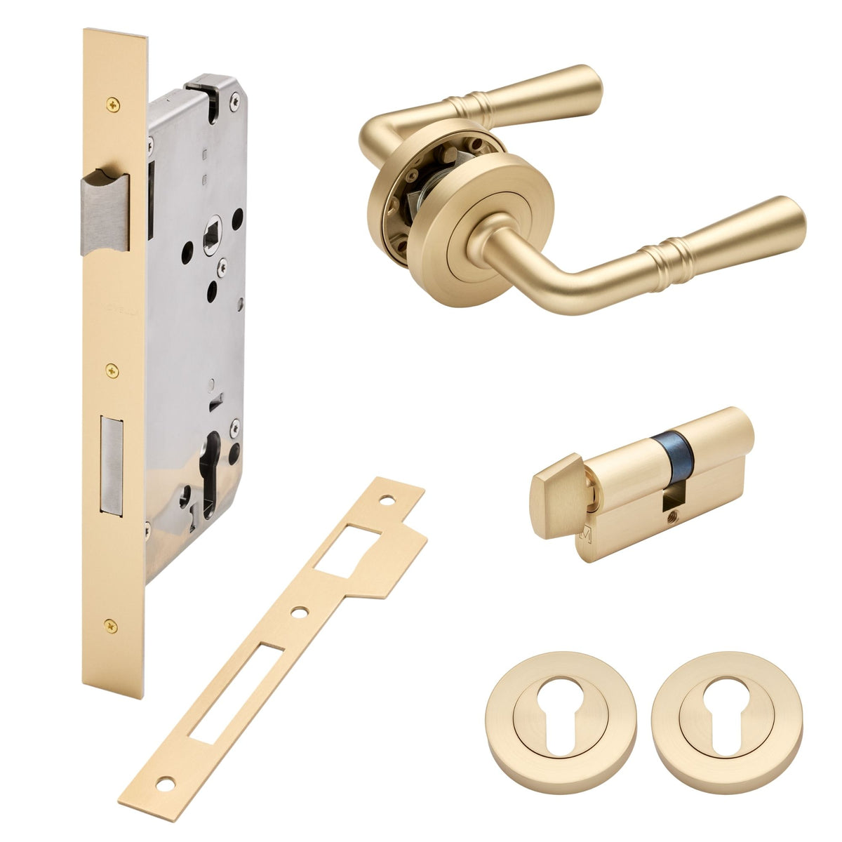 Satin Brass Entrance Door Kit