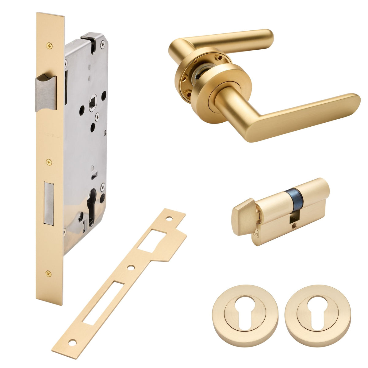 Satin Brass Entrance Door Kit