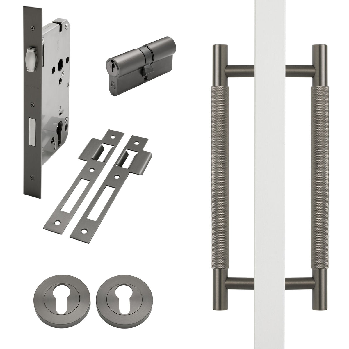 Gunmetal Roller Lock Kit - Charmian Pull