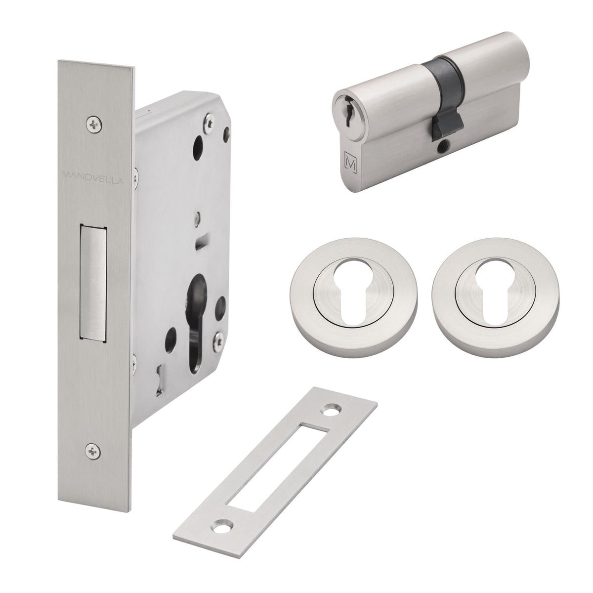 Brushed Nickel Euro Deadbolt Kit