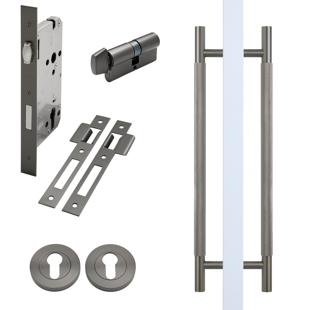 Gunmetal Roller Lock Kit - Charmian Pull