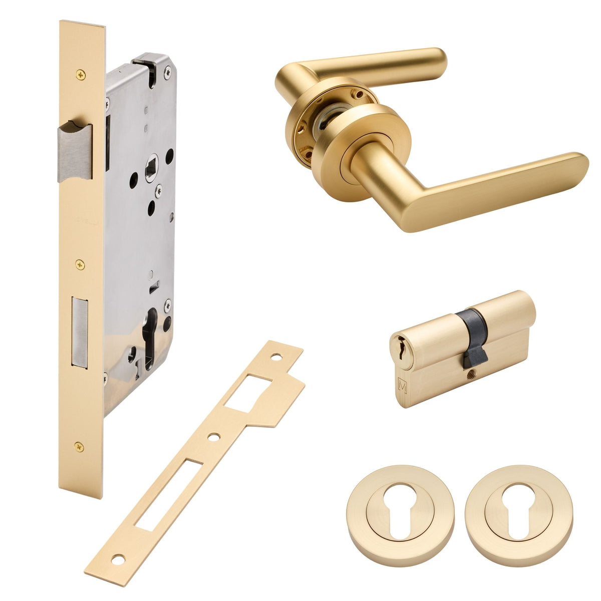Satin Brass Entrance Door Kit