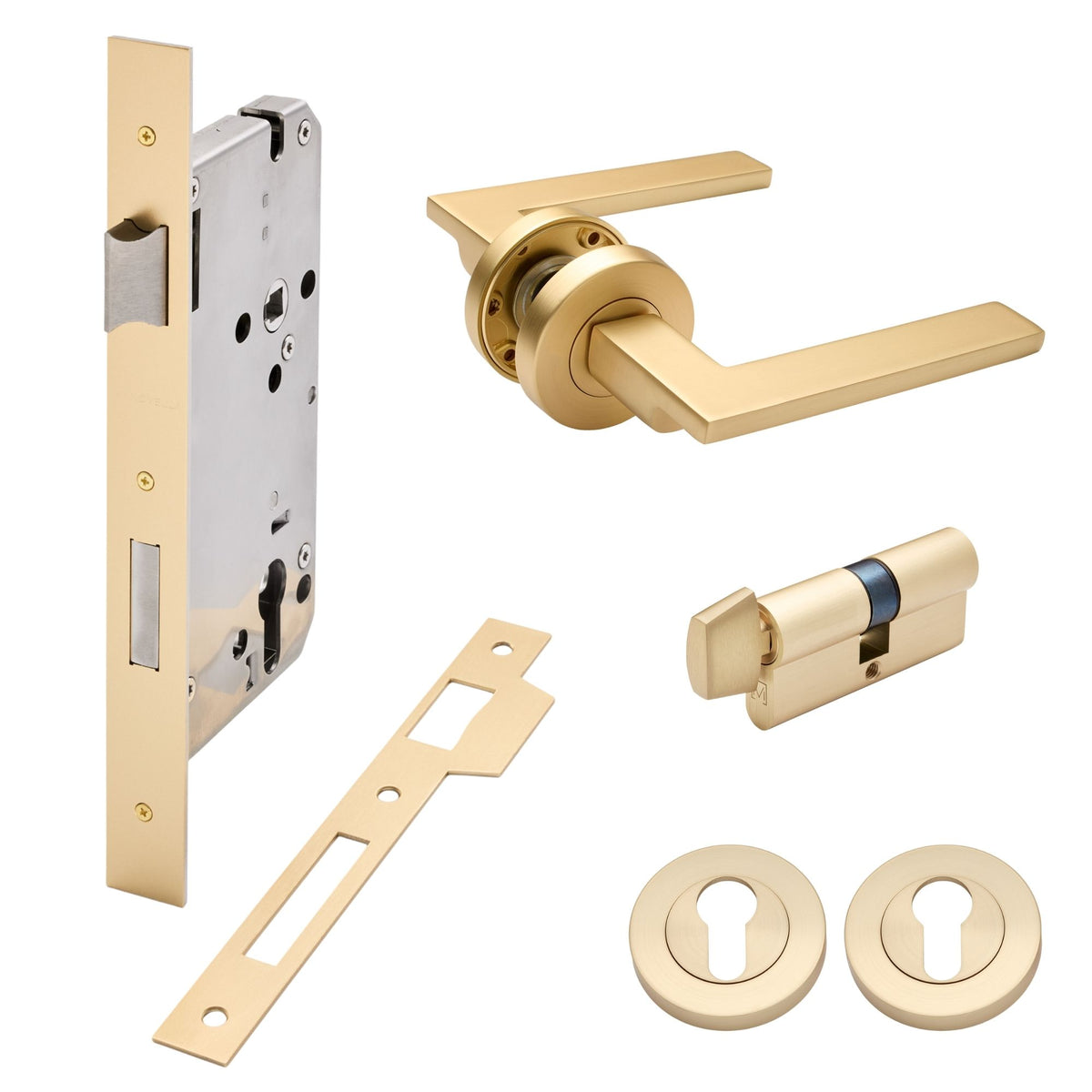Satin Brass Entrance Door Kit