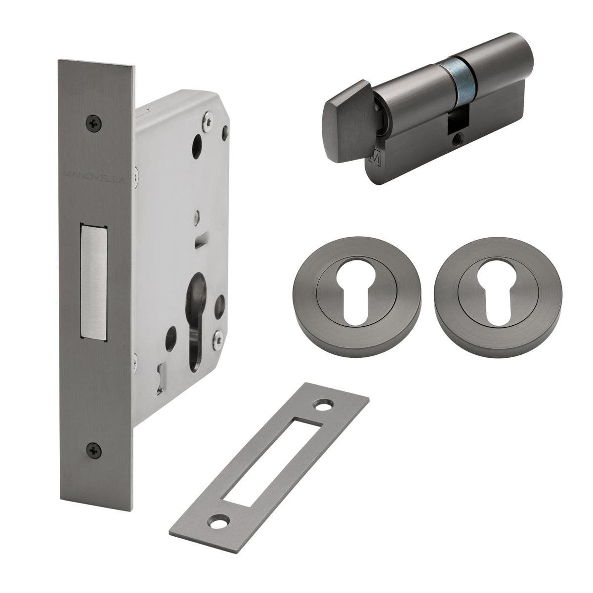 Gunmetal Euro Deadbolt Kit