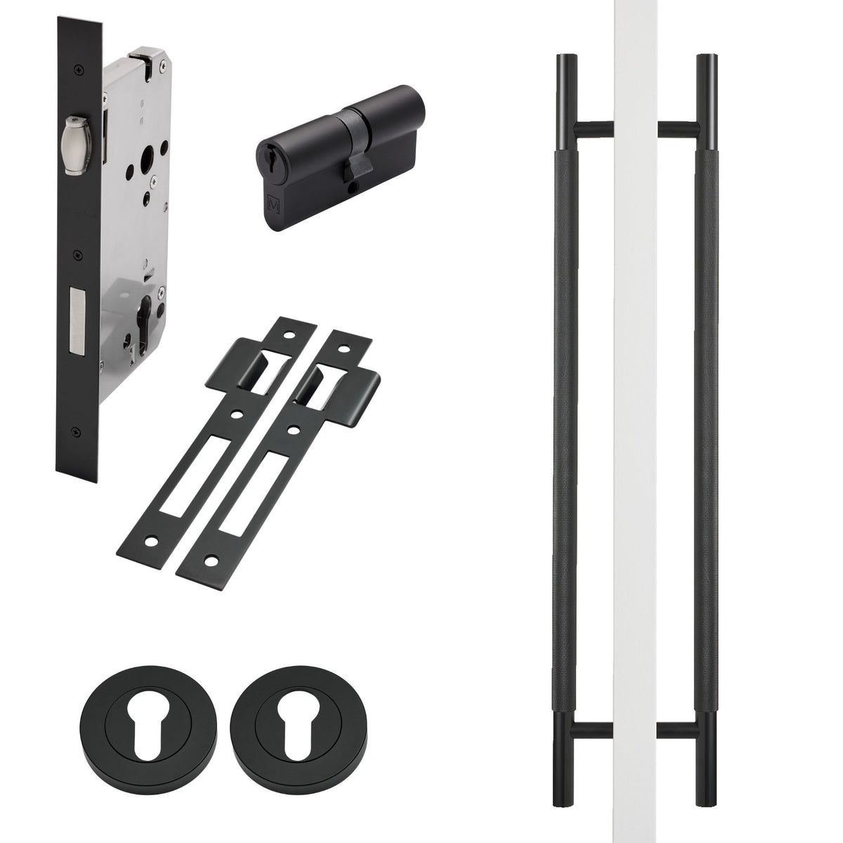 Matt Black Roller Lock Kit - Charmian Pull