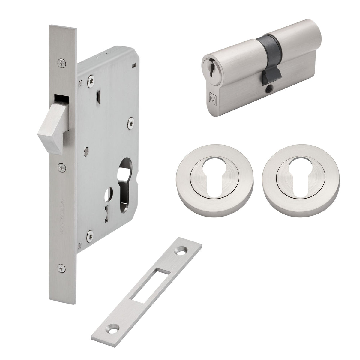 Brushed Nickel Sliding Door Lock Kit
