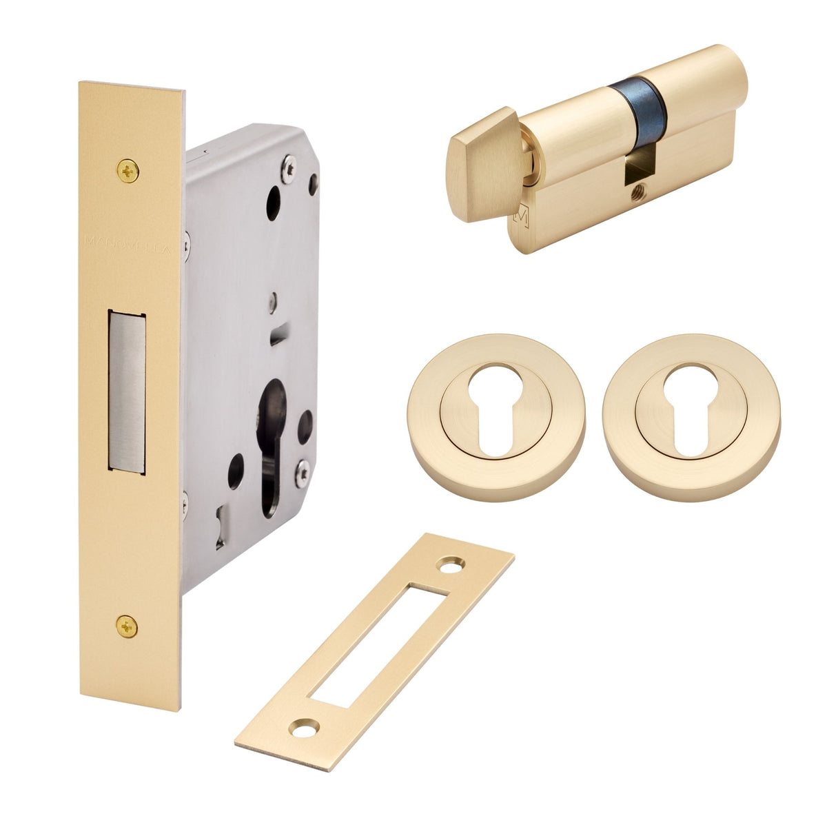 Satin Brass Euro Deadbolt Kit