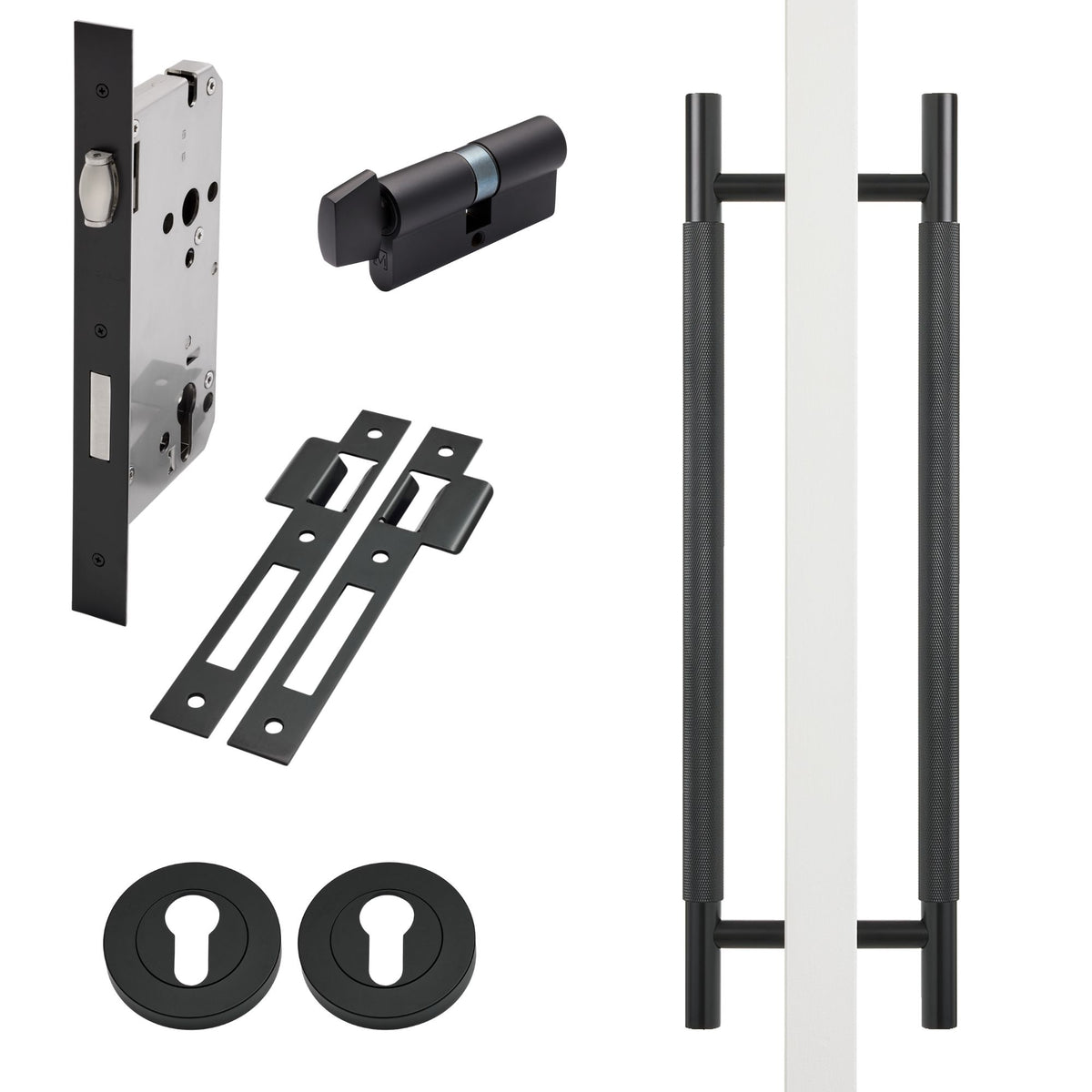 Matt Black Roller Lock Kit - Charmian Pull