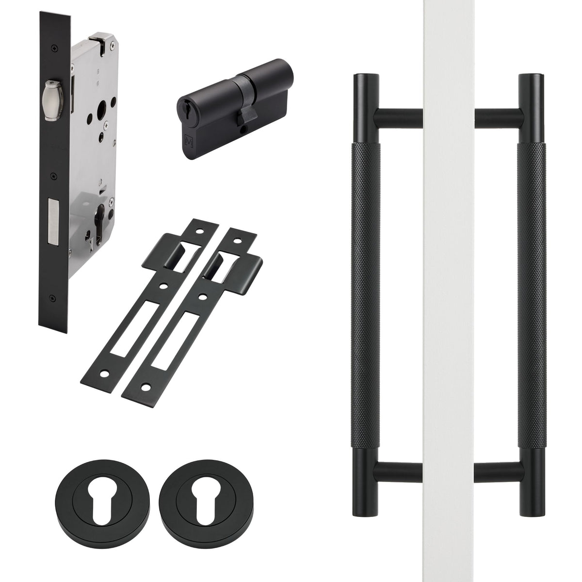 Matt Black Roller Lock Kit - Charmian Pull