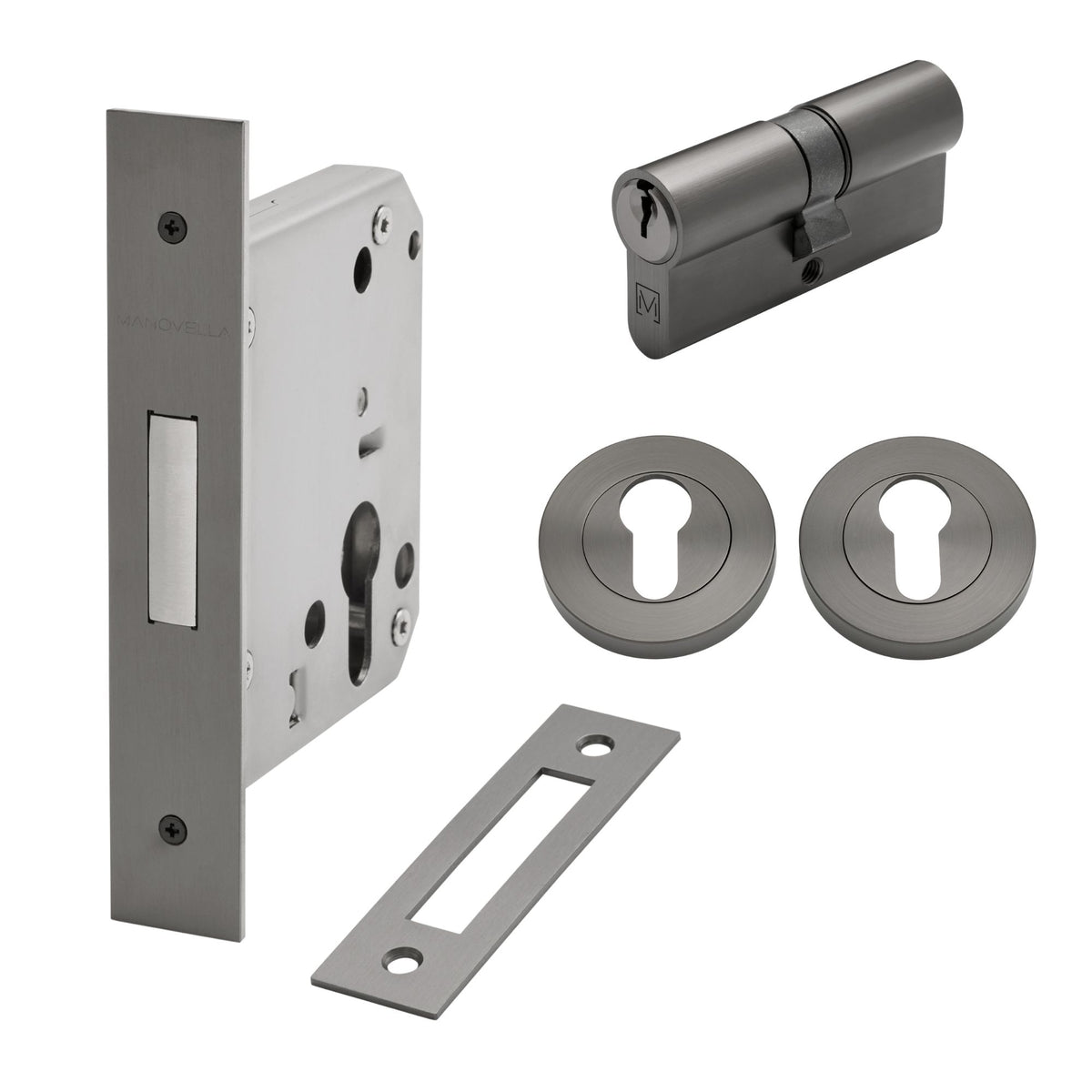 Gunmetal Euro Deadbolt Kit
