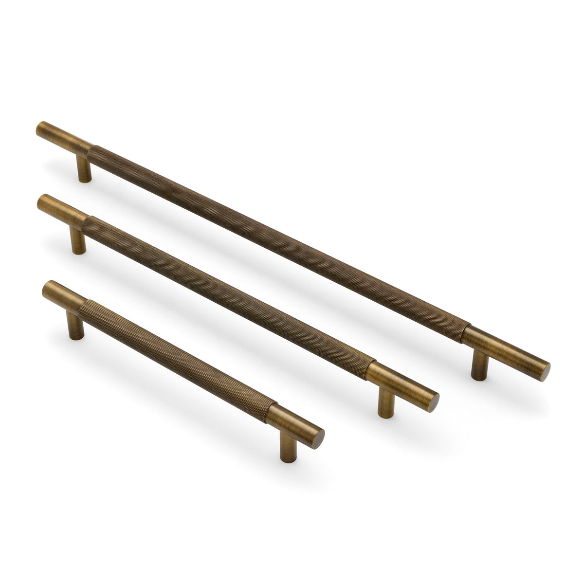 Aged Brass Knurled Appliance/Door Pull - Charmian