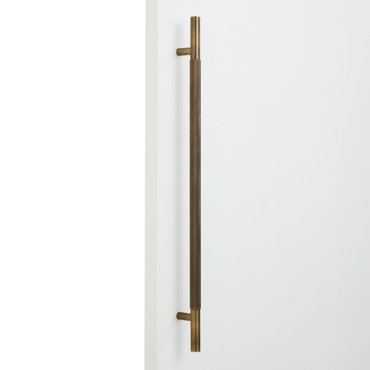 Aged Brass Knurled Appliance/Door Pull - Charmian