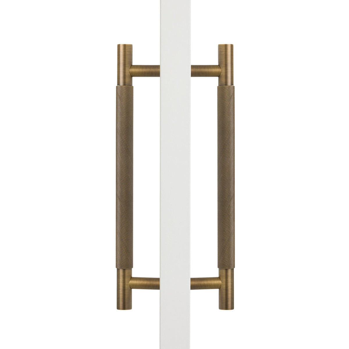 Aged Brass Knurled Back to Back Door Pull - Charmian
