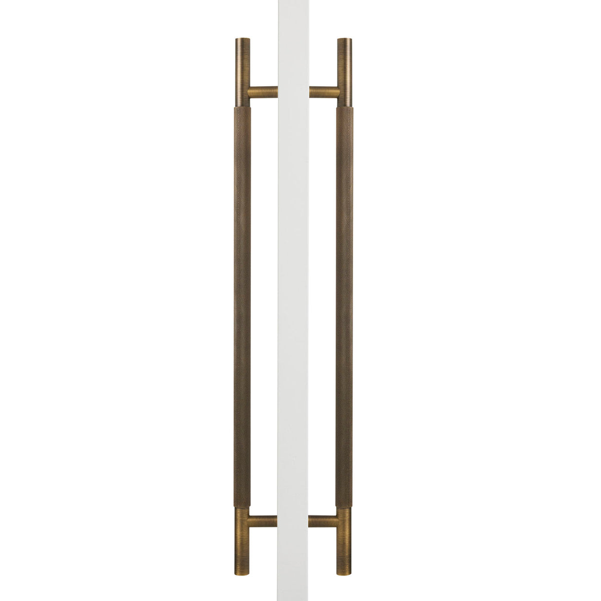 Aged Brass Knurled Back to Back Door Pull - Charmian