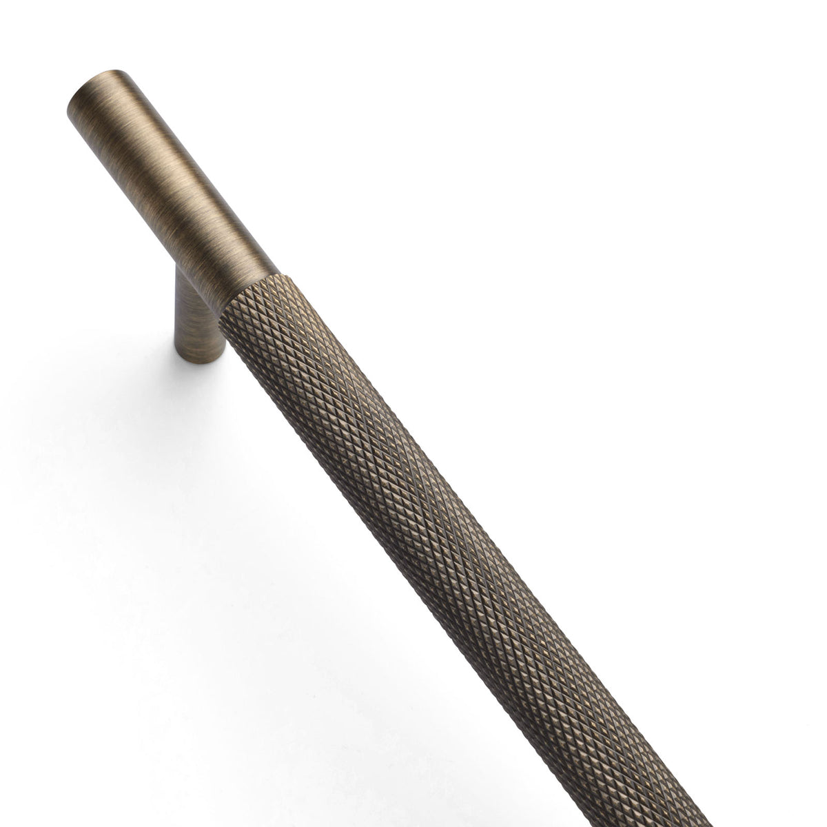 Aged Brass Knurled Drawer Pull - Charmian