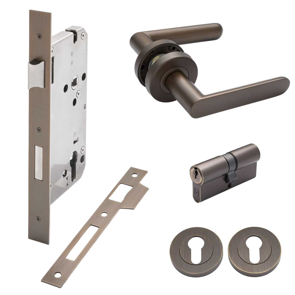 Aged Brass Entrance Door Kit