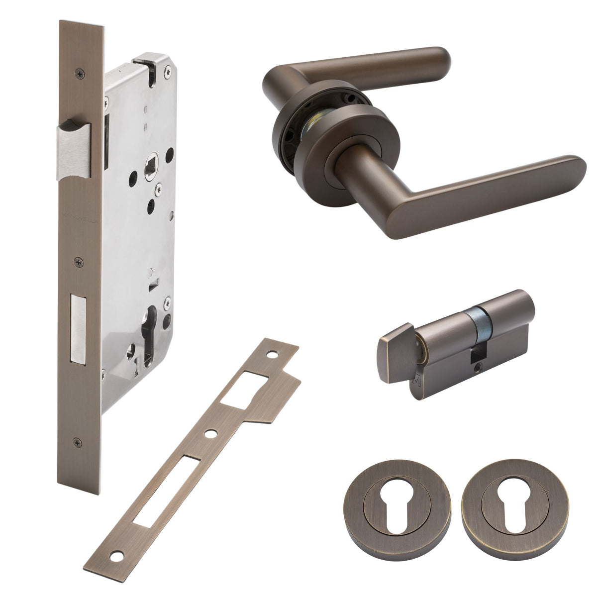 Aged Brass Entrance Door Kit
