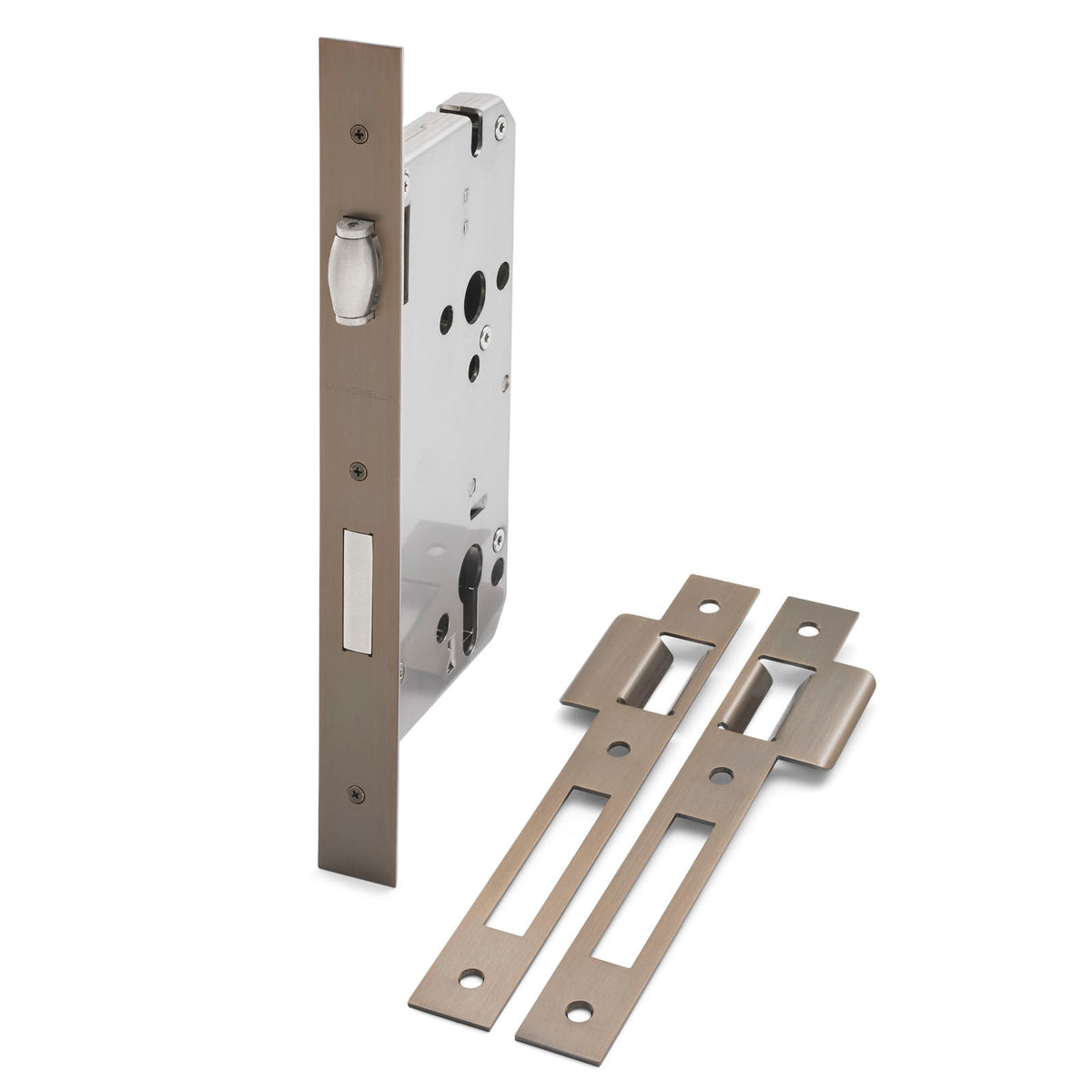 Aged Brass Euro Roller Mortice Lock 316SS (85mm Pitch 60mm Backset)