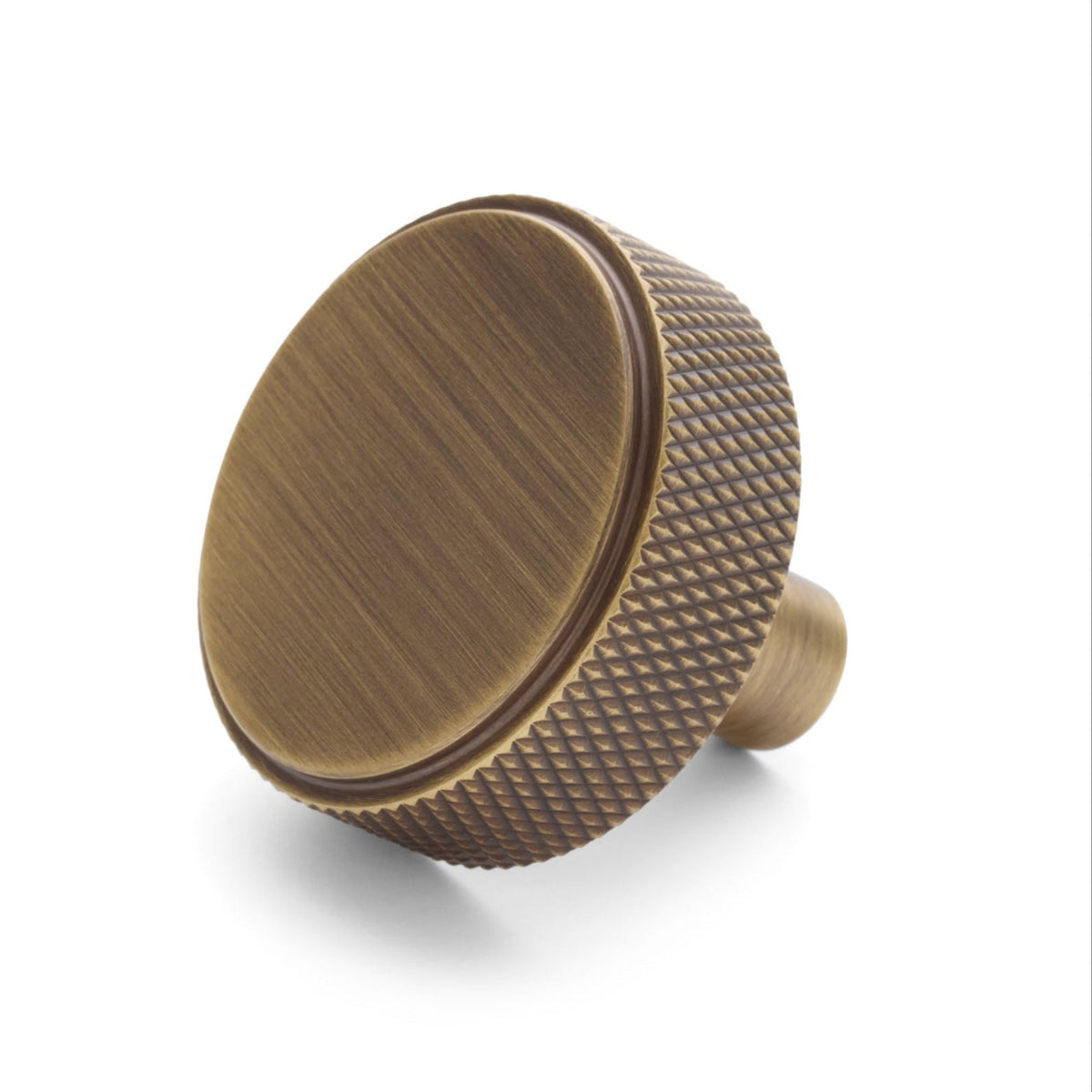 Bronze cabinet knob on a white background
