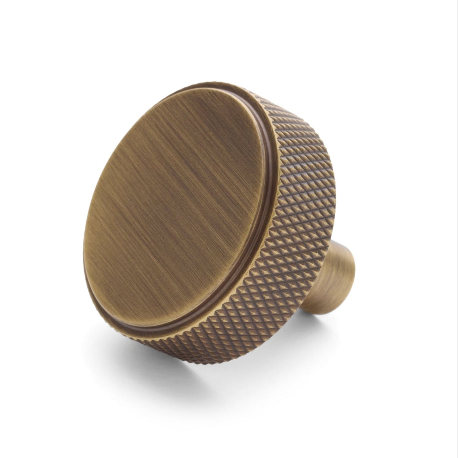 Bronze cabinet knob on a white background