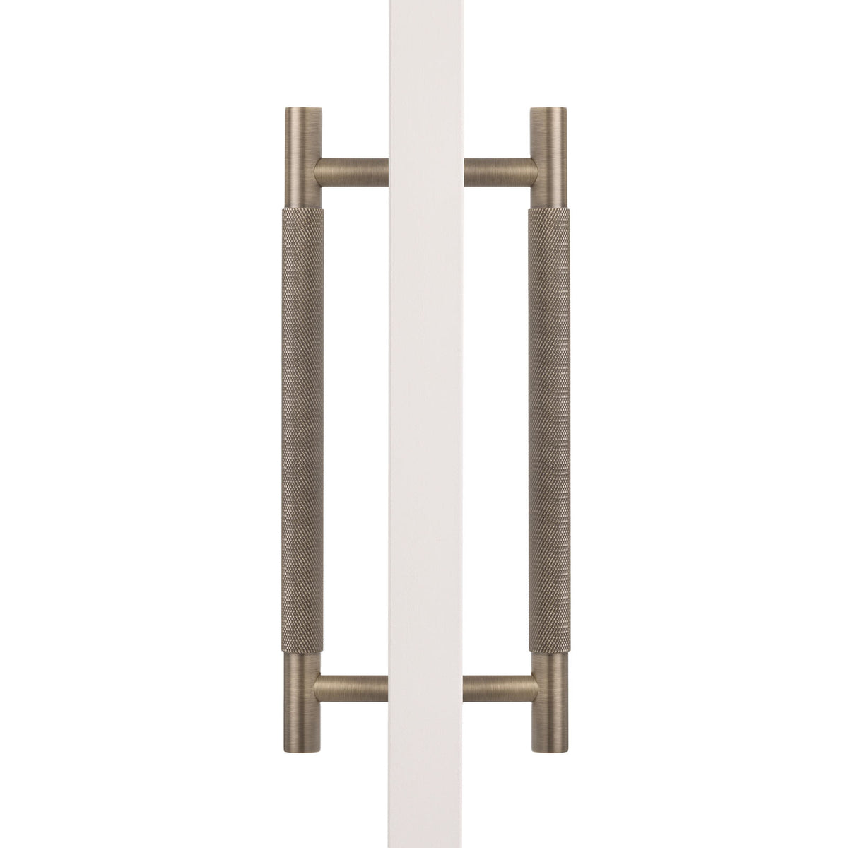 Aged Brass Knurled Back to Back Door Pull - Charmian