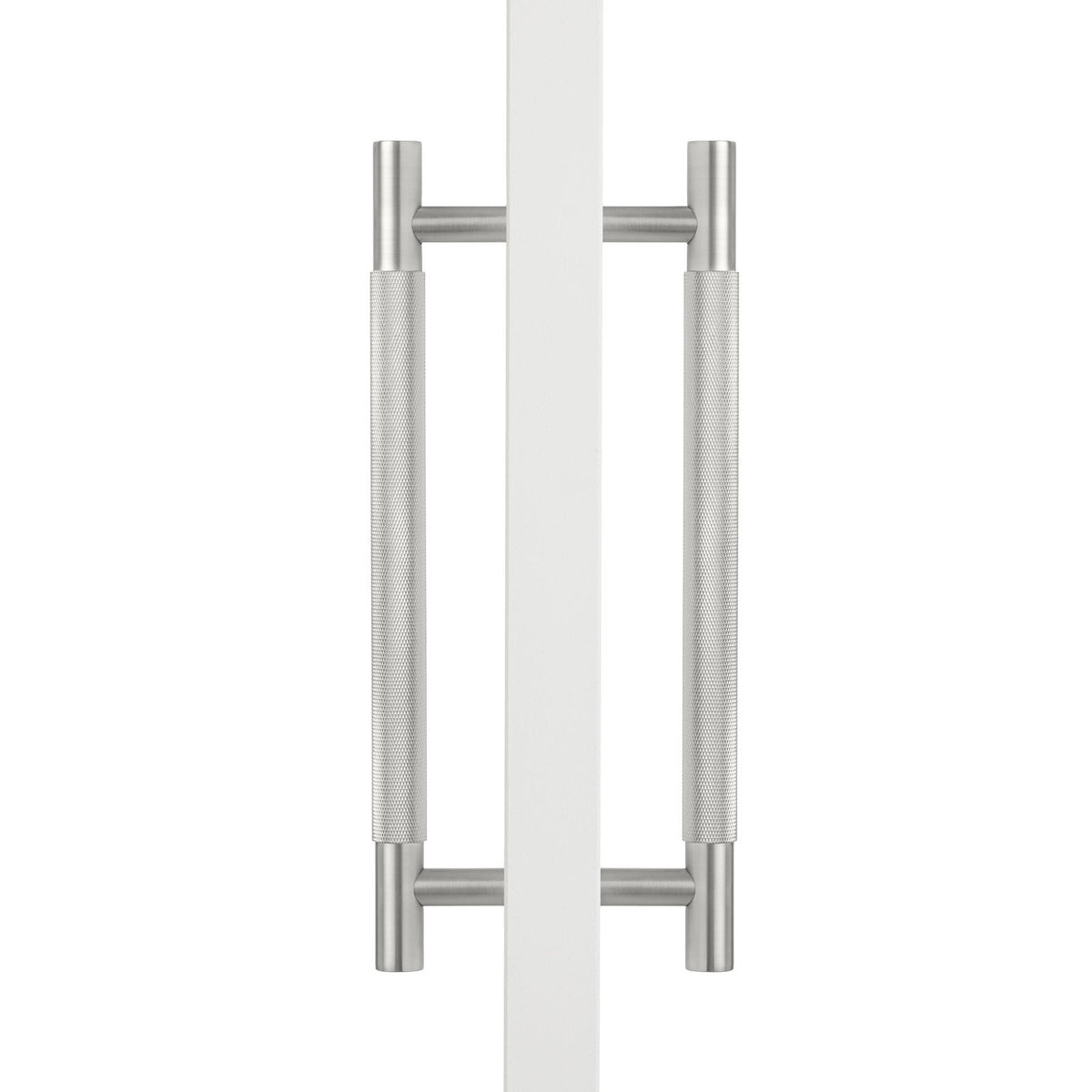 Brushed Nickel Knurled Back to Back Door Pull - Charmian