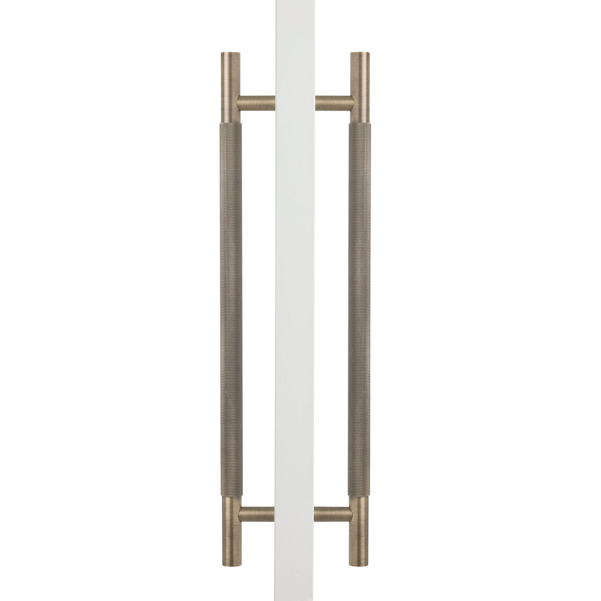Aged Brass Knurled Back to Back Door Pull - Charmian