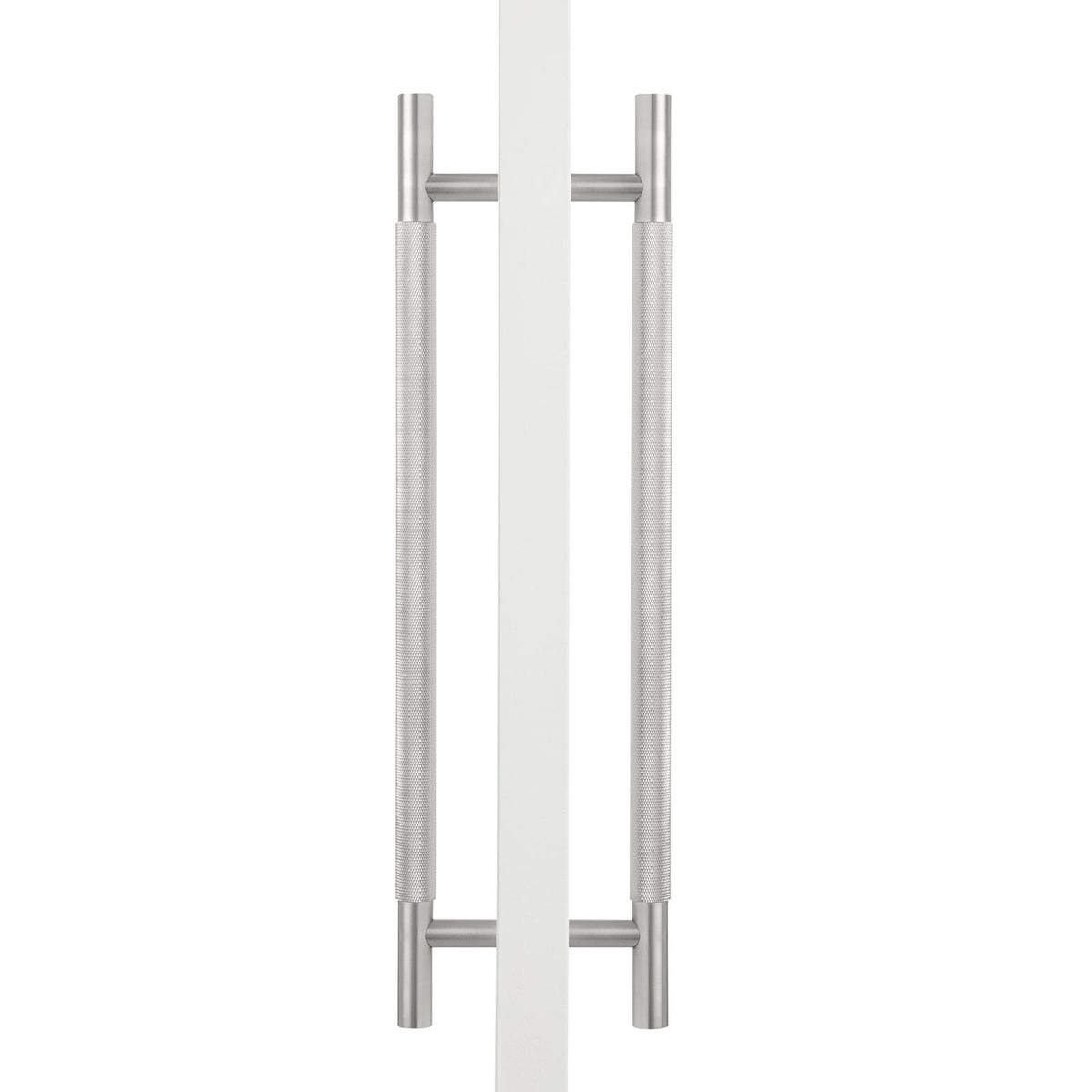 Brushed Nickel Knurled Back to Back Door Pull - Charmian