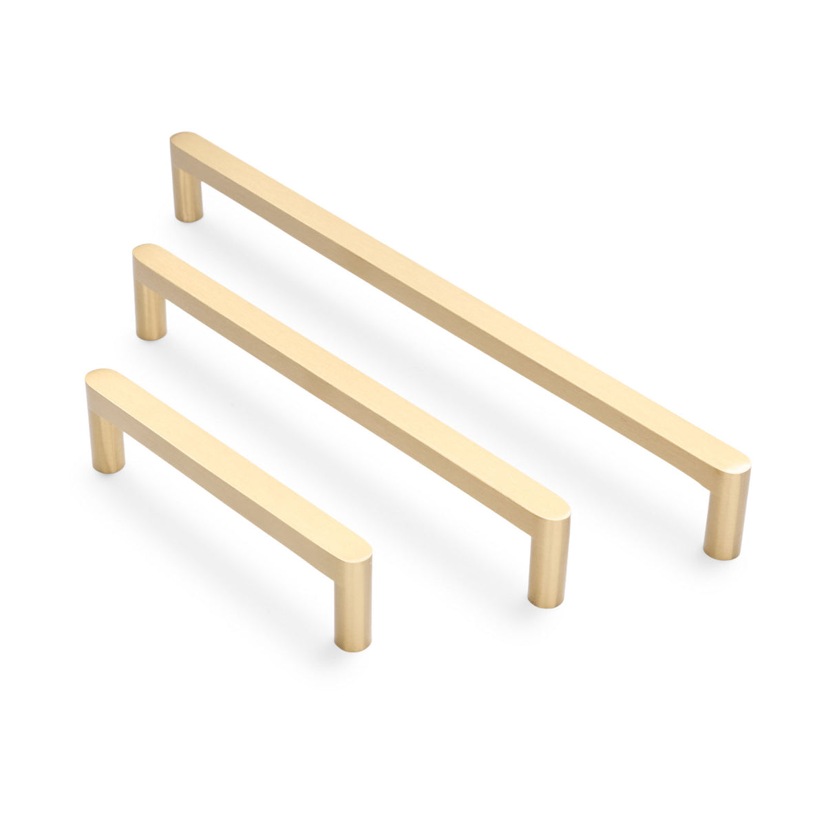 Brushed Brass Straight Profile Cabinet Pull - Clio