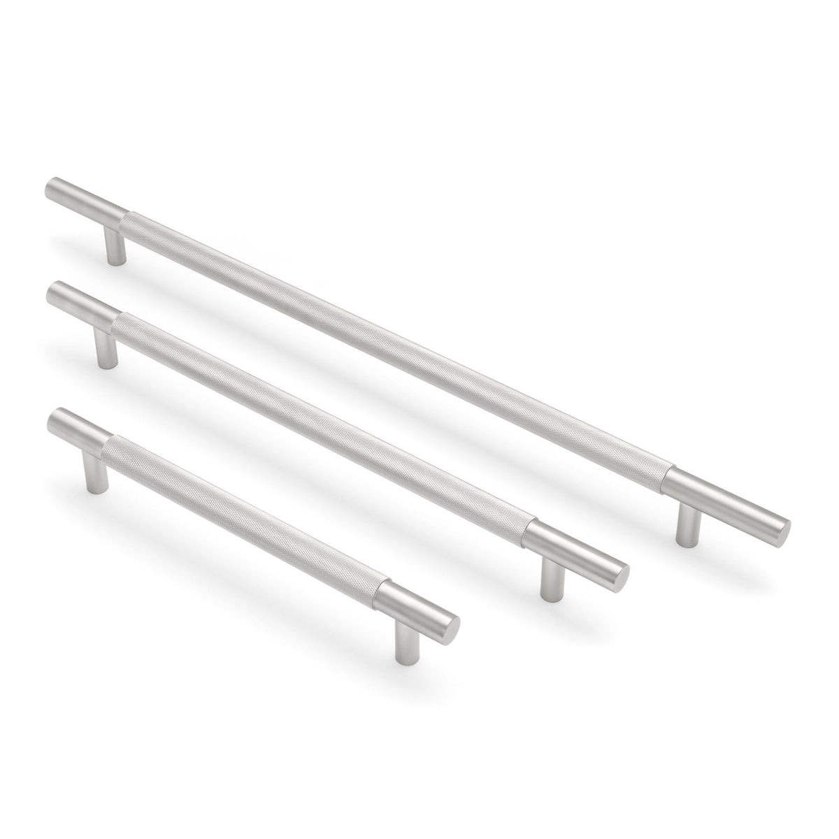 Brushed Nickel Knurled Appliance/Door Pull - Charmian
