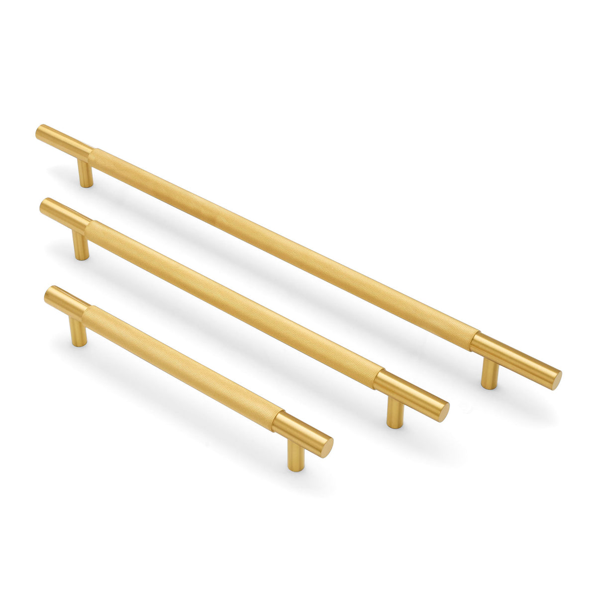Brushed Brass Knurled Appliance/Door Pull - Charmian