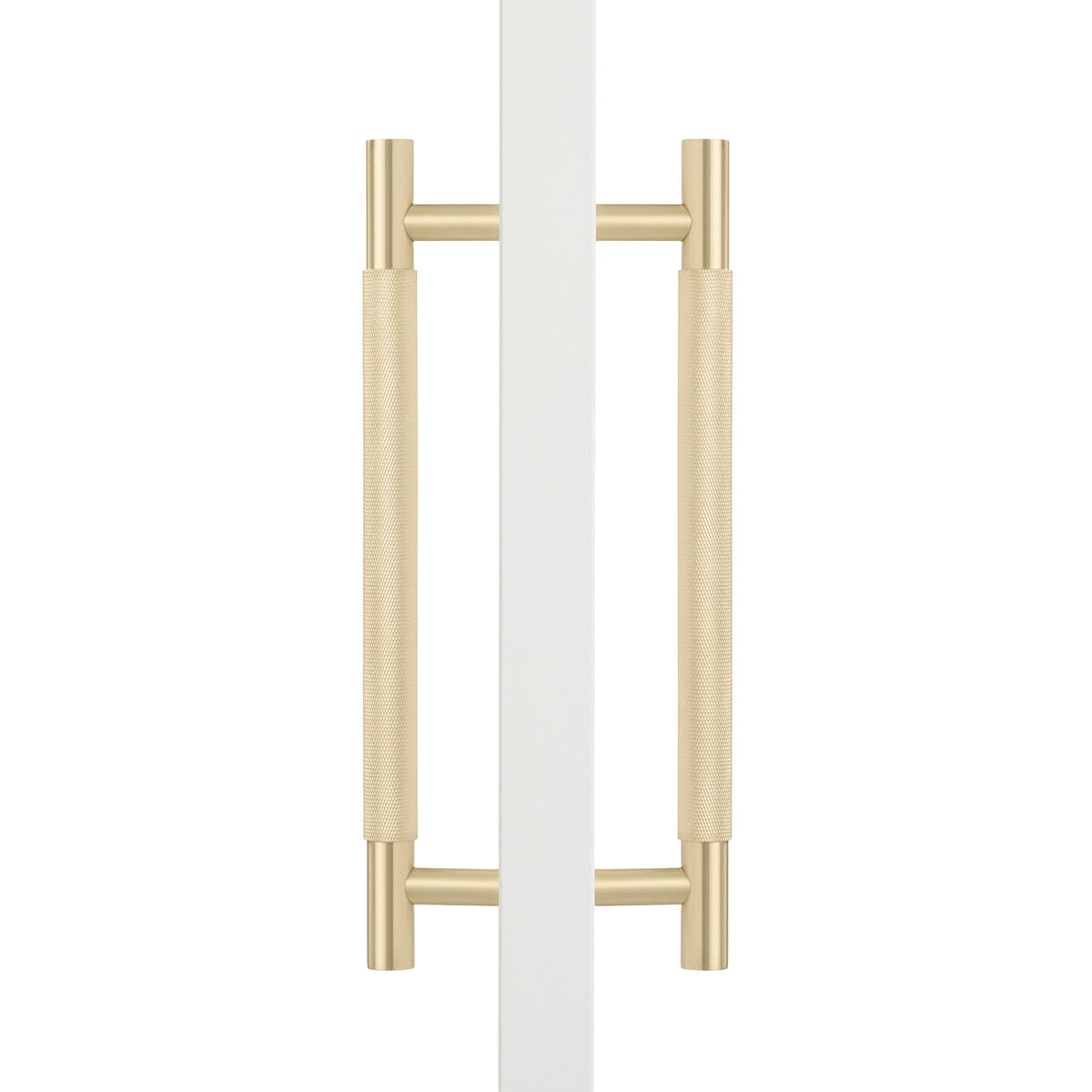 Brushed Brass Knurled Back to Back Door Pull - Charmian