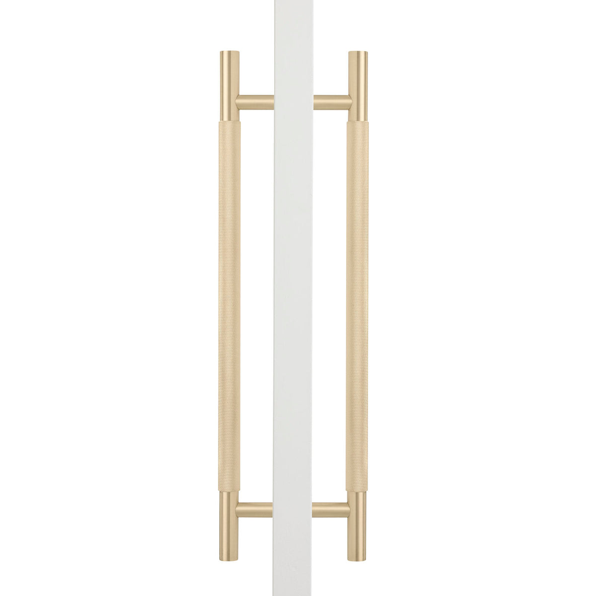 Brushed Brass Knurled Back to Back Door Pull - Charmian
