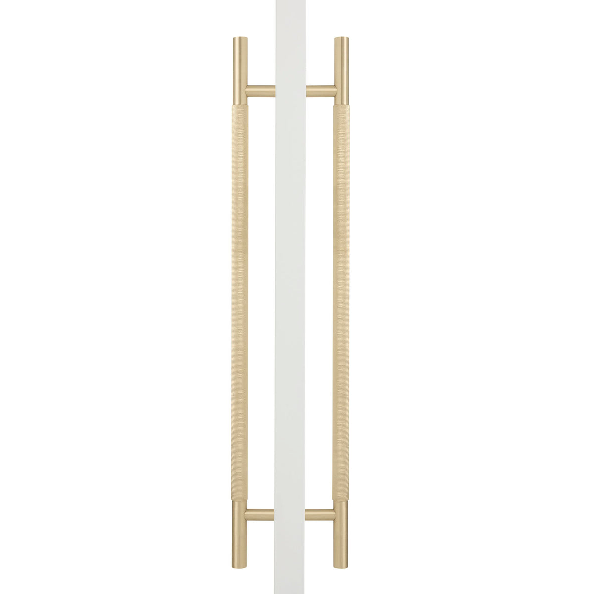 Brushed Brass Knurled Back to Back Door Pull - Charmian