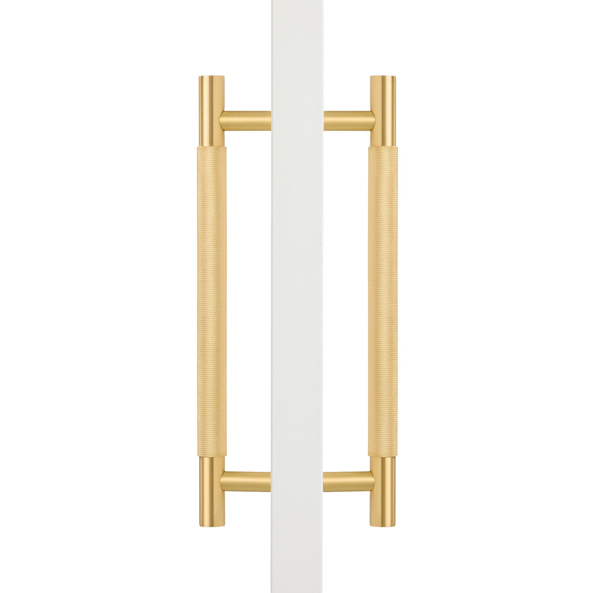 Brushed Brass Knurled Back to Back Door Pull - Charmian