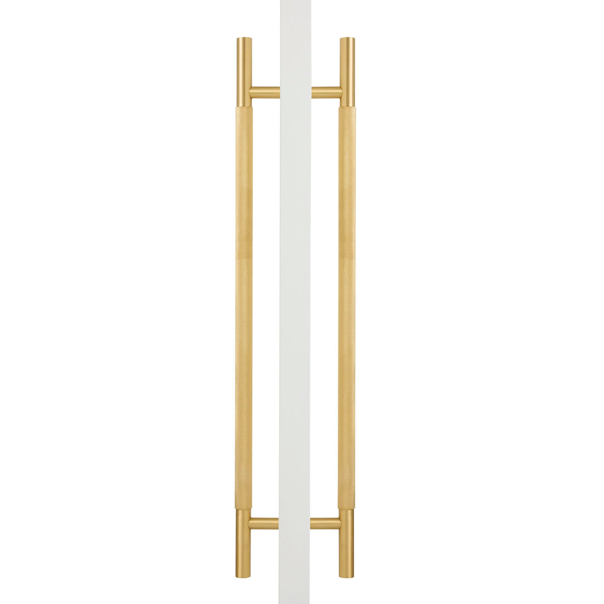 Brushed Brass Knurled Back to Back Door Pull - Charmian